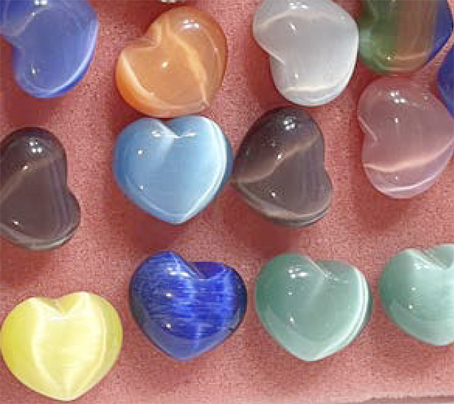 Fiber Optic Hearts-Spun Glass Fibers
