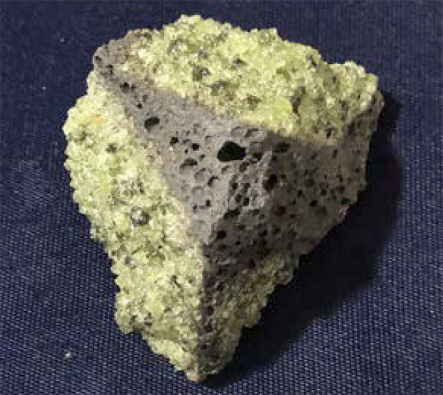 Peridot on Basalt-Emerald Peridot Crystals