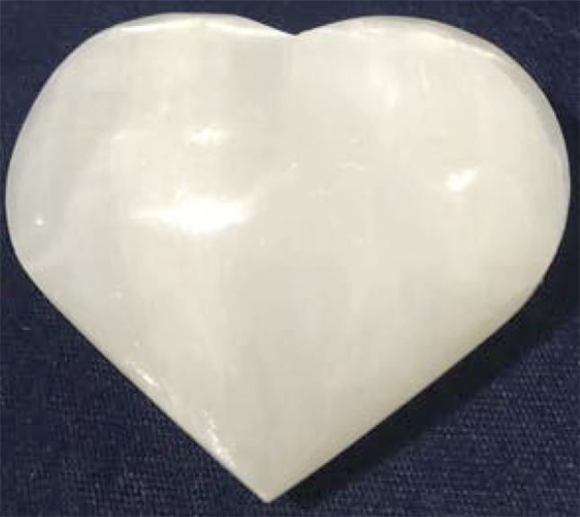 Selenite Heart-Clear